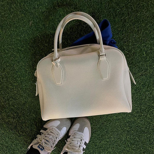 【顺丰包邮】83935 洛诗琳头层牛皮仿鹿皮小号保龄球手提包0865 商品图4