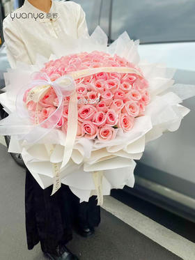 【钟爱一生】99朵粉玫瑰花束