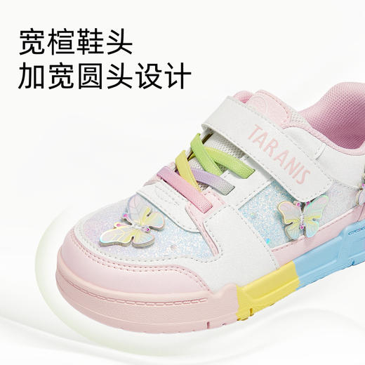 泰兰尼斯春季新款女童板鞋低帮运动鞋轻便幼儿园鞋防滑软底休闲鞋 T02X5A5862 商品图2