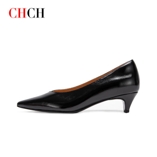 2024秋冬新品韩版羊皮浅口低跟尖头通勤女式单鞋CO2B5031 商品图5