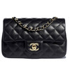 CHANEL香奈儿 Classic Flap CF 菱格金扣链条肩带 大mini 羊皮｜荔枝纹牛皮 口盖包单肩斜挎包 迷你 女款 黑色（HH） 商品缩略图0