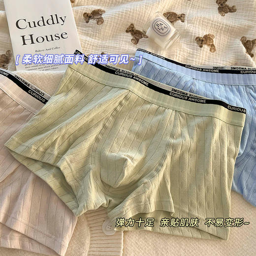 自由体感 舒适自由男士内裤男纯棉A类棉透气四角大码无痕全棉7A抗菌男式平角学生潮男底裤 商品图2