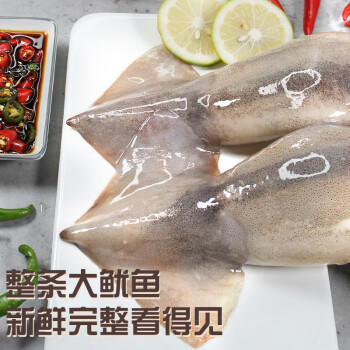 富海锦鲜冻整只大鱿鱼1.48斤2-3条 火锅烧烤食材 轰炸大鱿鱼 软足 送礼 商品图1