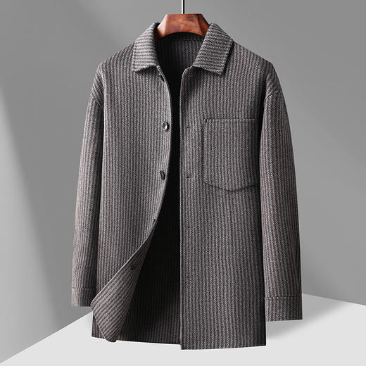 【新款DAB】大依优型大码男装羊毛呢双面呢大衣外套手工呢子胖子休闲男士上衣 商品图7