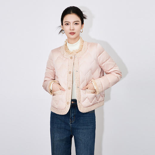 【高货wl】全新升级【铂金会员367/天猫499/差价132】(05855) 洛诗琳小香风轻薄羽绒服女冬季短款时尚高级感保暖外套 商品图1