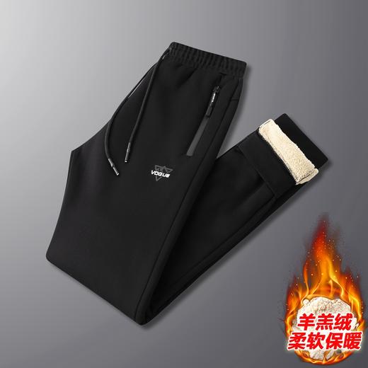 【羊羔绒】【新款DK】大依优型大码男装加绒直口直筒运动裤运动休闲长裤加肥加大弹力舒适 商品图1
