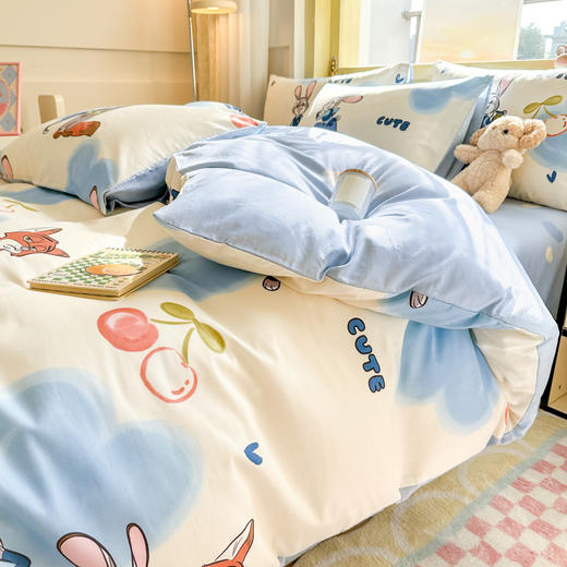 自然醒迪士尼卡通纯棉四件套100全棉床单四季被套学生宿舍床上三件套ins床笠JY 商品图4