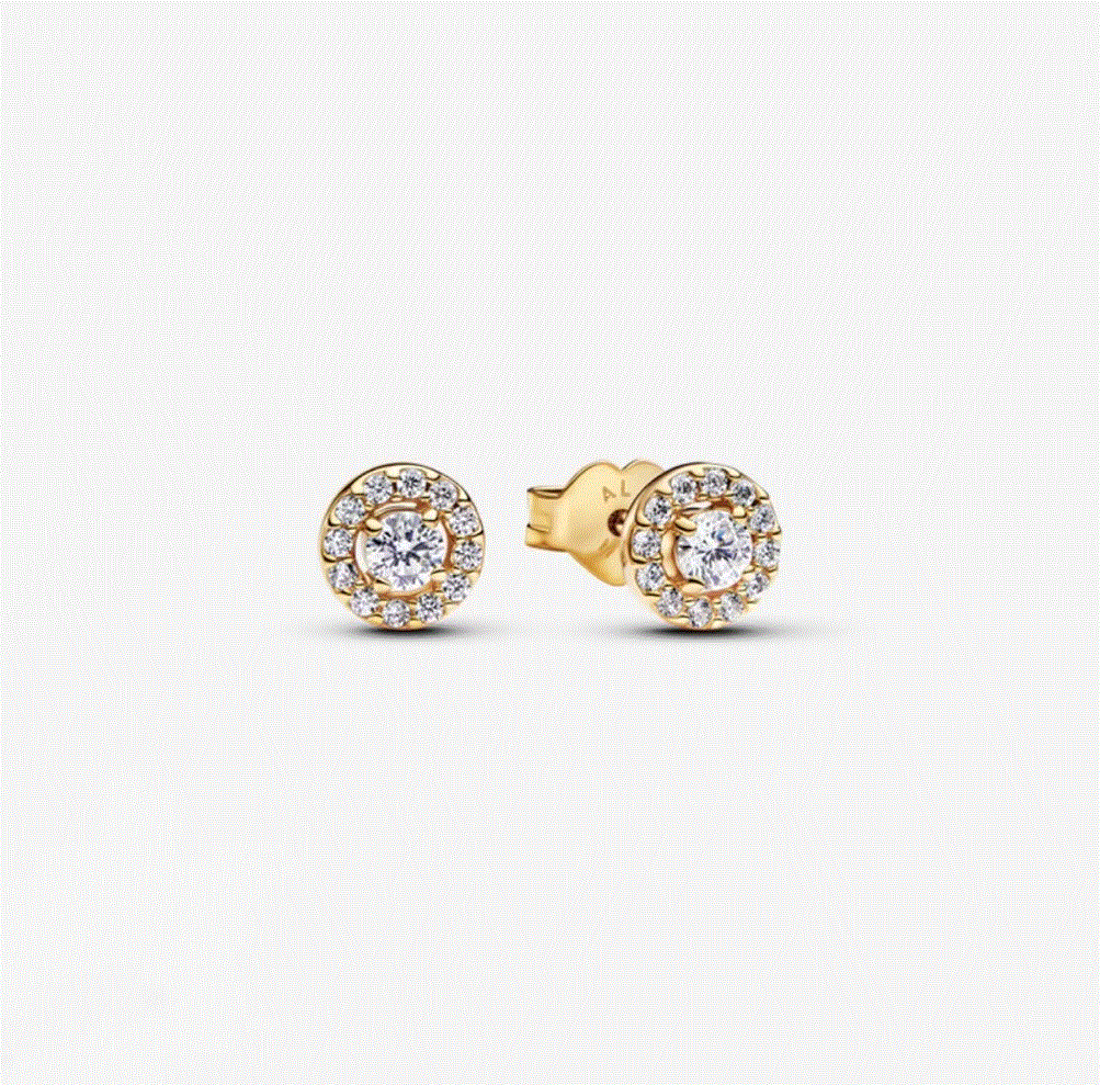 潘多拉密镶光环圆形耳钉