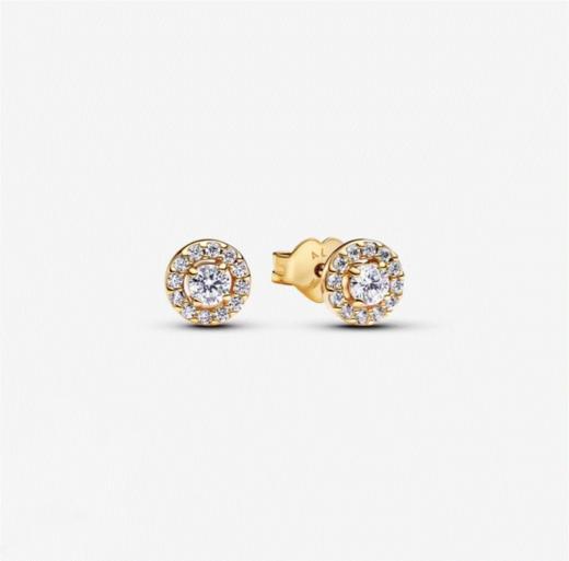 潘多拉密镶光环圆形耳钉 商品图0