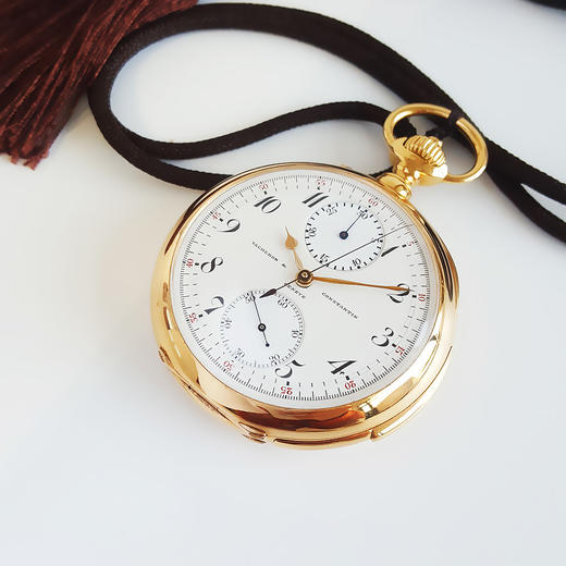 【9新】Vacheron Constantin 江诗丹顿怀表天文台认证53MM双开盖单键计时、三问功能18k玫瑰金131024TB03 商品图2