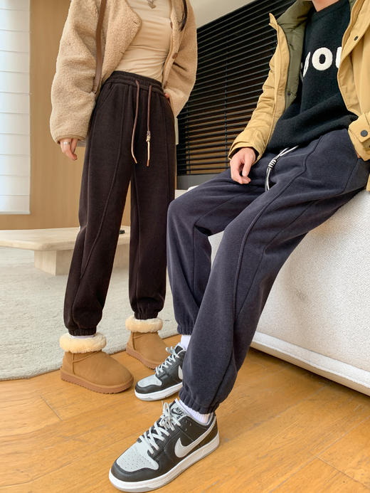 【YW】无忧购韩版秋冬澳绒加厚沐绒棉情侣休闲云感卫裤8812#女/8815#男（截单后7天发货)25年清仓捡漏 商品图1