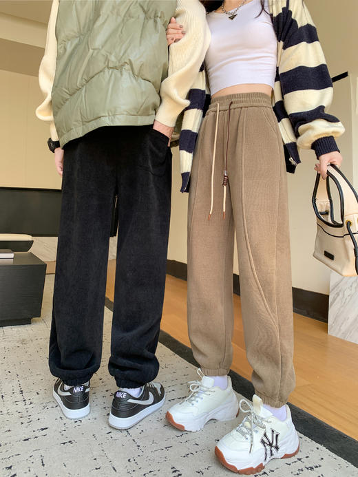 【YW】无忧购韩版秋冬澳绒加厚沐绒棉情侣休闲云感卫裤8812#女/8815#男（截单后7天发货)25年清仓捡漏 商品图4