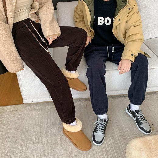 【YW】无忧购韩版秋冬澳绒加厚沐绒棉情侣休闲云感卫裤8812#女/8815#男（截单后7天发货)25年清仓捡漏 商品图11