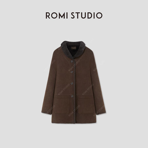 ROMI STUDIO“棕标甄选” 美利奴羊皮皮毛一体绒面皮草 RW24WW70331 商品图0