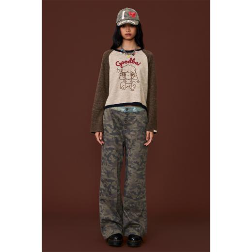 GOODBAI GOODEES迷彩印花水洗高腰休闲裤 商品图0