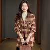 CC-22-186毛呢外套女2024秋冬新款格子连帽韩系大衣中长款呢子外搭小个子女 商品缩略图1