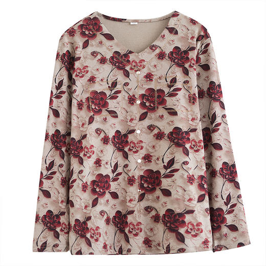 GYH  2801鸡心V领长袖弹力上衣宽松显瘦打底衫 商品图4