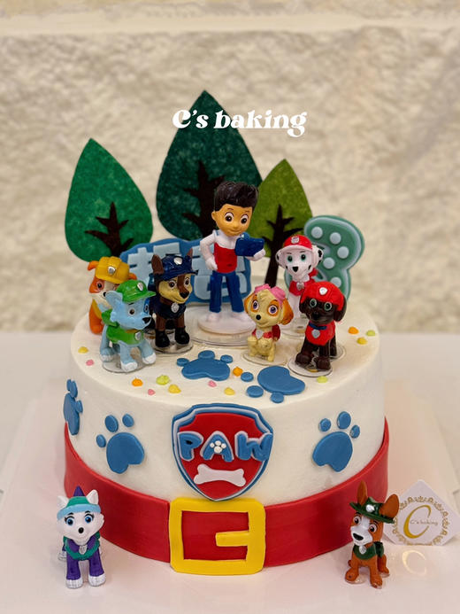 #男孩女孩都爱的汪汪队 忌廉蛋糕【半翻糖蛋糕需提前2天预订】（默认自提，收费配送请联系客服） 商品图0