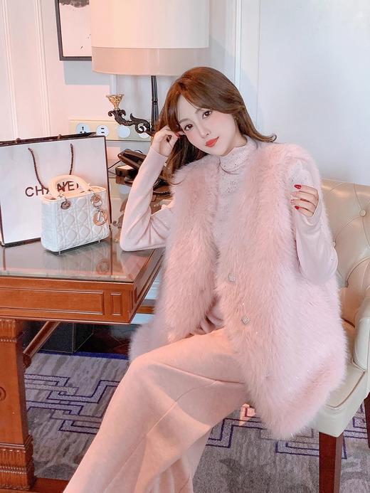 张心子【北海道初雪】秋冬气质名媛风环保毛马甲 U2410089 商品图12