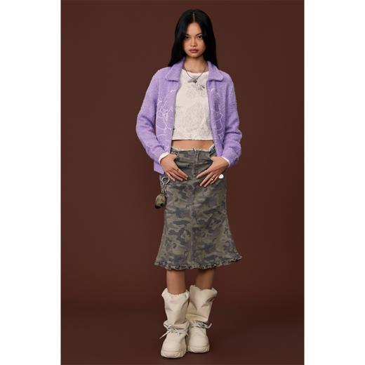 GOODBAI GOODEES流泪女孩图案翻领毛衣开衫 商品图0