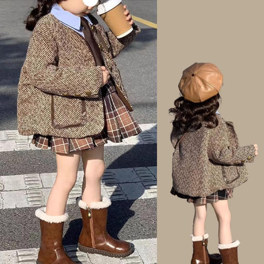 裁缝学苑TS25女童新款小香风夹棉外套上衣百褶裙套装纸样儿童样板 商品图3