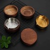 黑色不锈钢烟灰缸家用办公室烟缸带盖防飞灰北欧实木圆形烟盅/个 商品缩略图0
