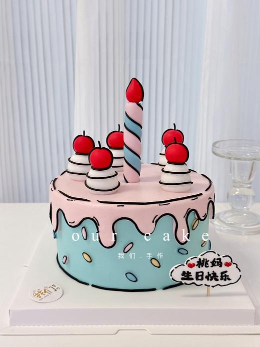 多款式~二次元漫画蝴蝶结/蜡烛蛋糕 -低糖处理无添加 商品图0