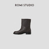 ROMI STUDIO“率性简约” 头层软牛皮拼混种羊皮中筒靴 RW24WP30707 商品缩略图1