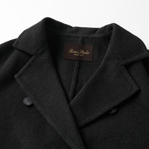 ROMI STUDIO“棕标甄选” 100%牦牛绒珠边宽松毛呢大衣 RW24WW40796 商品图2