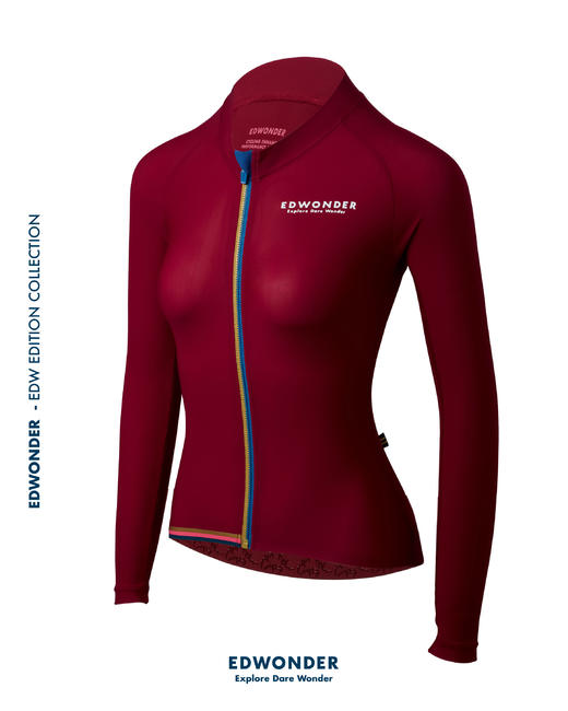 EdW超轻(女)长袖车衣-桑格利亚红 Jersey 商品图0