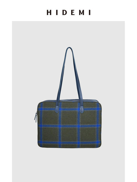 HIDEMI【麦子同款】限定款进口色织格纹羊毛经典波士顿系列大号背包 商品图4