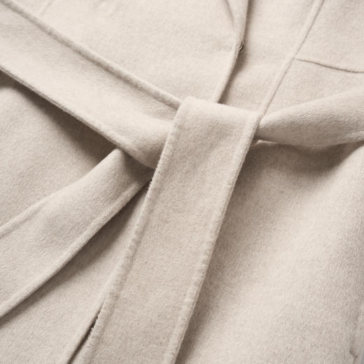 ROMI STUDIO“棕标甄选”骆驼绒绵羊毛混纺收腰毛呢大衣RW24AW90280 商品图4