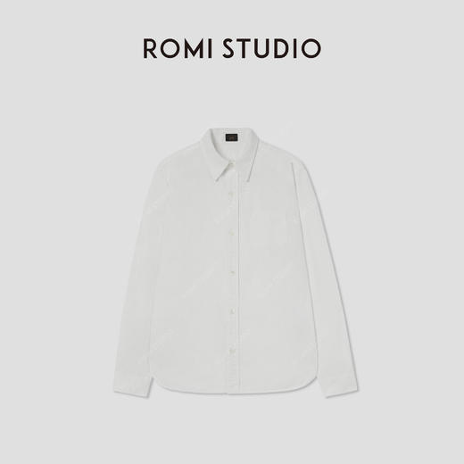 ROMI STUDIO“极简随性” 100%进口棉磨毛软糯翻领衬衣 RW24ASD0406 商品图4