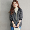 CC-22-216秋冬短外套女士2024新款中年妈妈小个子连帽针织开衫拉链口袋外衣 商品缩略图1