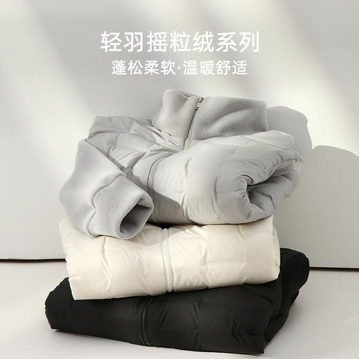 【2025冬季】摇粒绒轻羽绒 90白鸭绒拉链开衫 保暖轻盈羽绒服韩系百搭上衣外套 商品图4