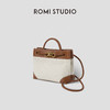 ROMI STUDIO“松弛至上”头层牛皮拼帆布拼色单肩手提包RW24LP30770 商品缩略图1