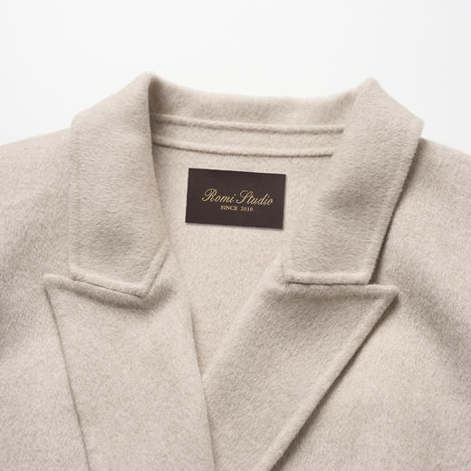 ROMI STUDIO“棕标甄选”骆驼绒绵羊毛混纺收腰毛呢大衣RW24AW90280 商品图2