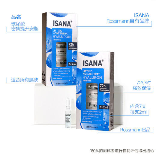 【到手8盒】德国进口ISANA · 玻尿酸原液补水浓缩精华液保湿 2ml*7支｜保税 商品图2