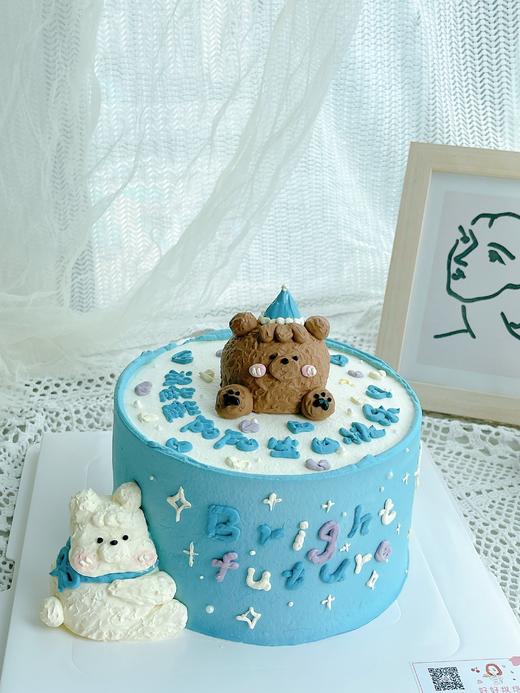 小熊抱抱蛋糕（奶油霜）文字可以改哦请备注一下哈） 商品图0