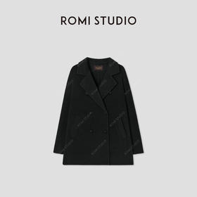 ROMI STUDIO“棕标甄选” 100%牦牛绒珠边宽松毛呢大衣 RW24WW40796
