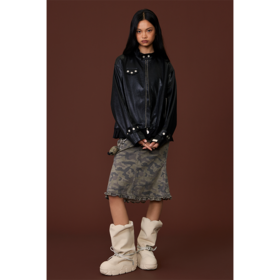 GOODBAI GOODEES百褶边拼接立领夹克