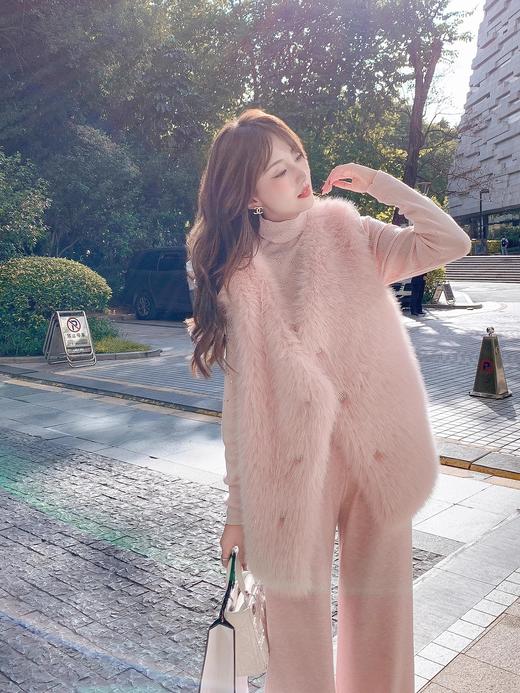 张心子【北海道初雪】秋冬气质名媛风环保毛马甲 U2410089 商品图5