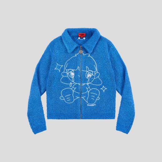 GOODBAI GOODEES流泪女孩图案翻领毛衣开衫 商品图3