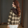 CC-22-213连帽毛呢外套女士秋冬2024新款仿水貂绒加厚格子拉链宽松遮肉开衫 商品缩略图3