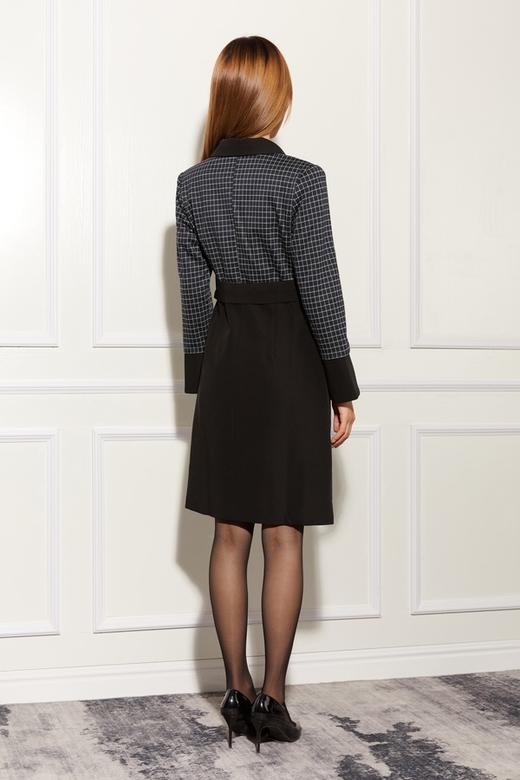 ESTELLICA 格纹拼接黑色连衣裙 10796 商品图2