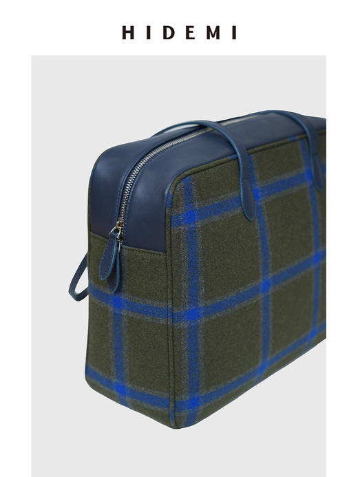HIDEMI【麦子同款】限定款进口色织格纹羊毛经典波士顿系列大号背包 商品图5