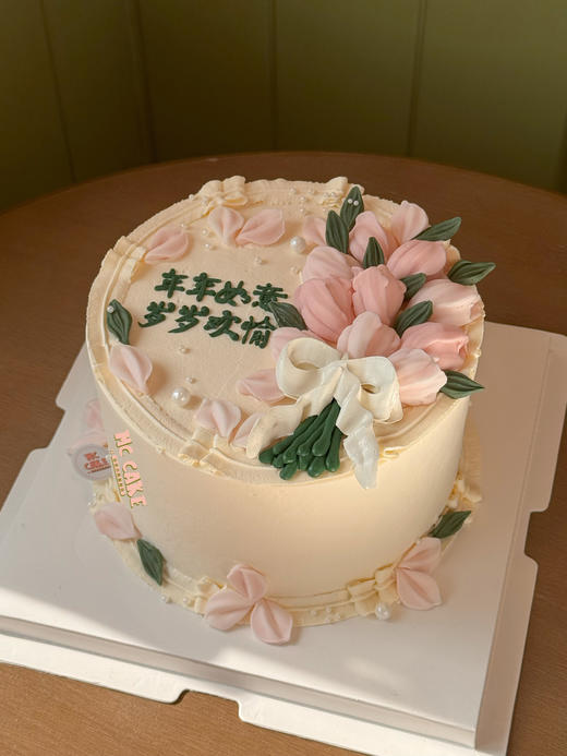 郁金香仿刮刀花蛋糕/妈妈生日蛋糕（翻糖仿刮刀花） 商品图0