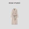 ROMI STUDIO“棕标甄选”骆驼绒绵羊毛混纺收腰毛呢大衣RW24AW90280 商品缩略图0