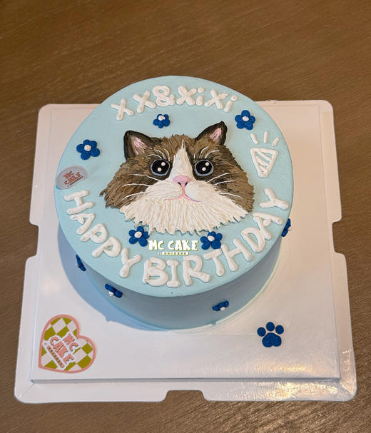 手绘布偶猫猫头像蛋糕 商品图0