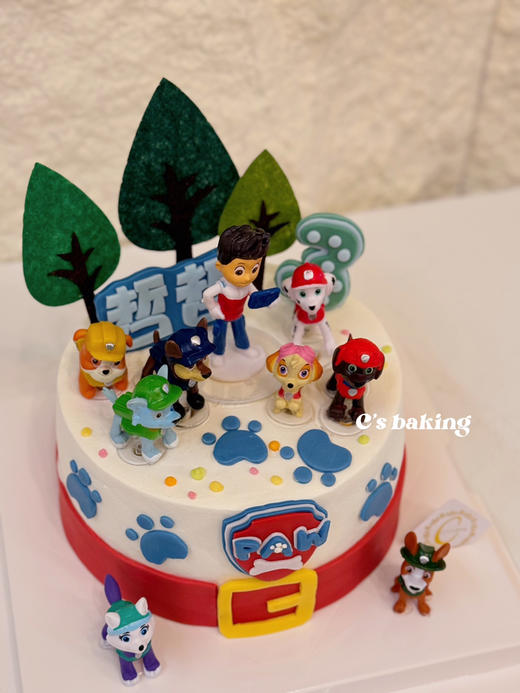 #男孩女孩都爱的汪汪队 忌廉蛋糕【半翻糖蛋糕需提前2天预订】（默认自提，收费配送请联系客服） 商品图1